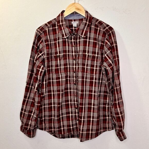 CARHARTT Plaid Flannel Shirt Long Sleeves Button Front Women's size L 12-14 - Picture 3 of 9